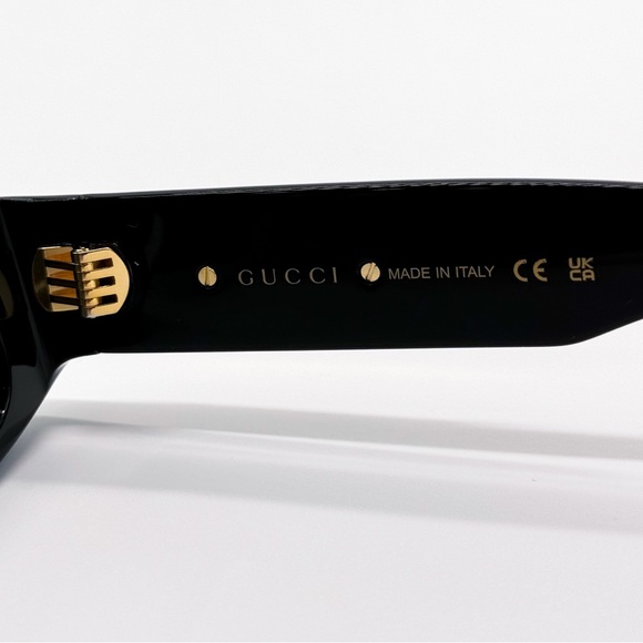 NEW GUCCI GG1771S 001 GEOMETRIC BLACK GREY WOMEN SUNGLASSES GUCCI - Picture 11 of 13